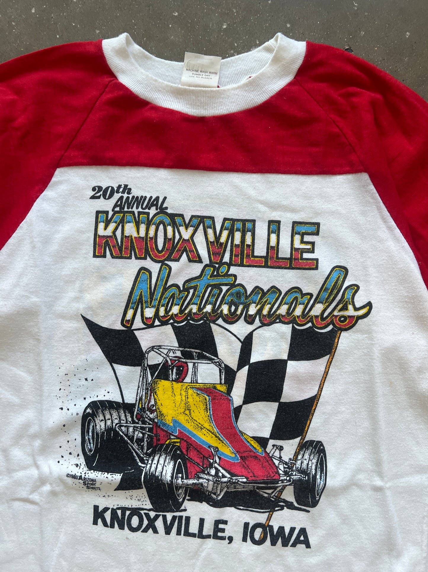 Vintage Red Nascar Raglan Shirt - L
