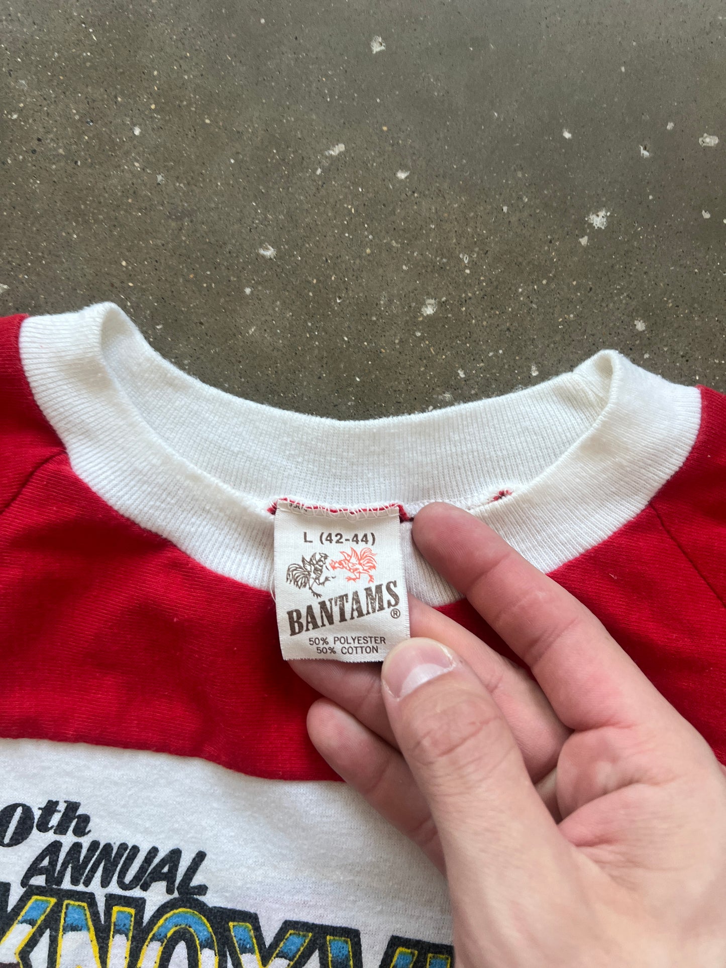 Vintage Red Nascar Raglan Shirt - L