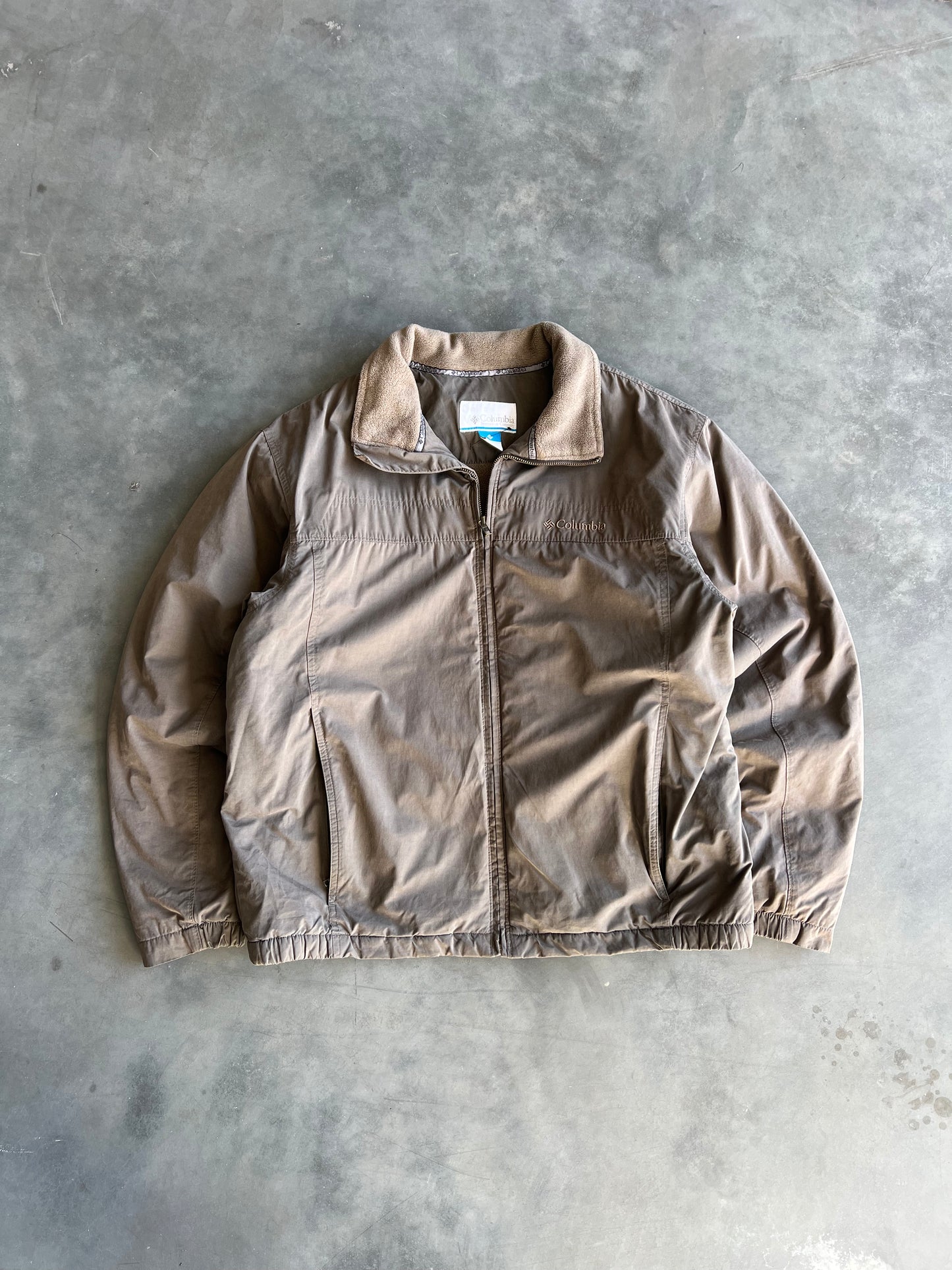 Vintage Tan Columbia Zip Up Jacket - L