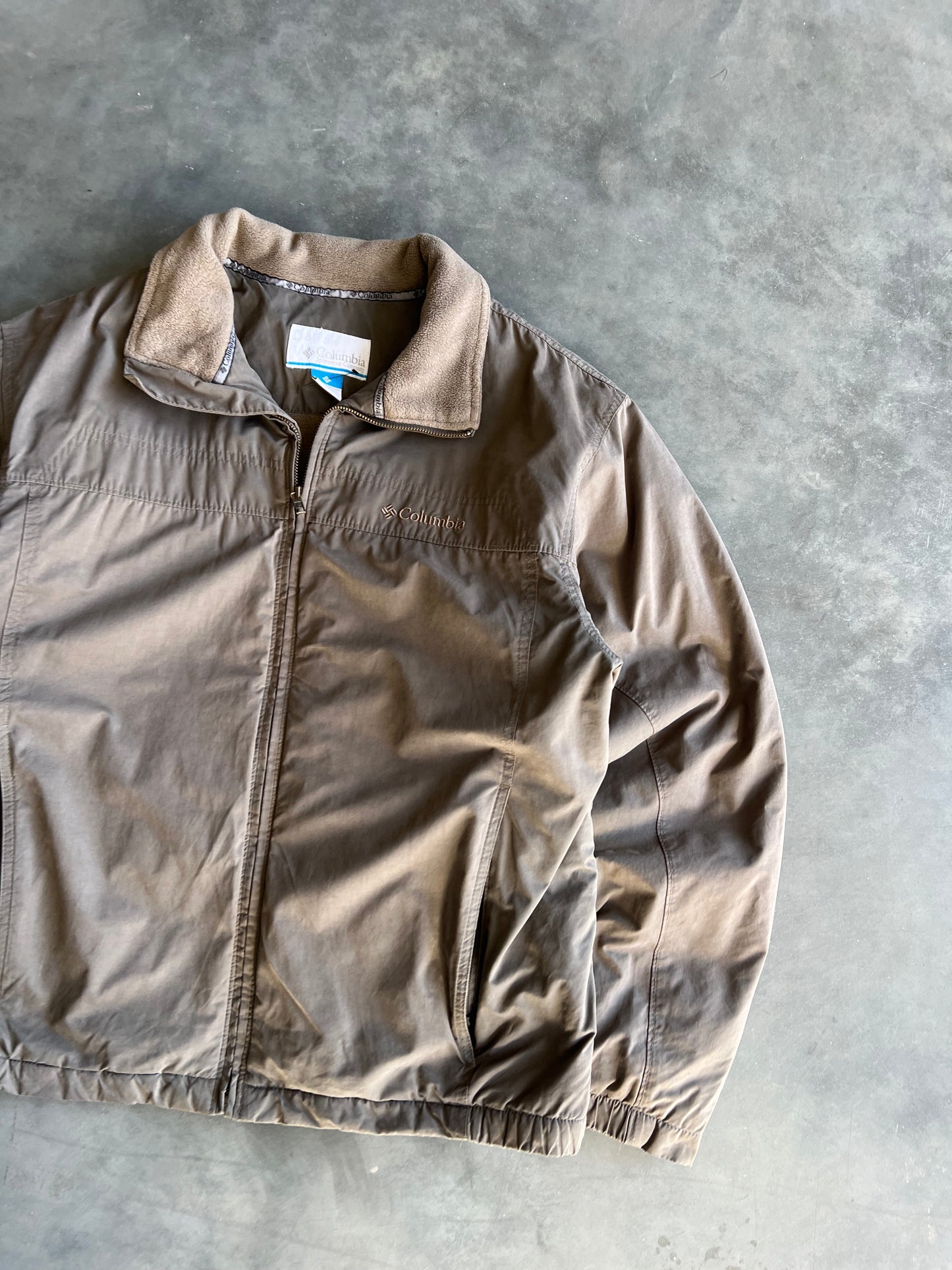 Vintage Tan Columbia Zip Up Jacket - L