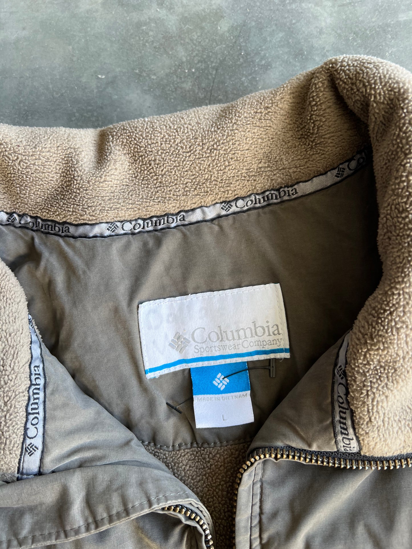 Vintage Tan Columbia Zip Up Jacket - L