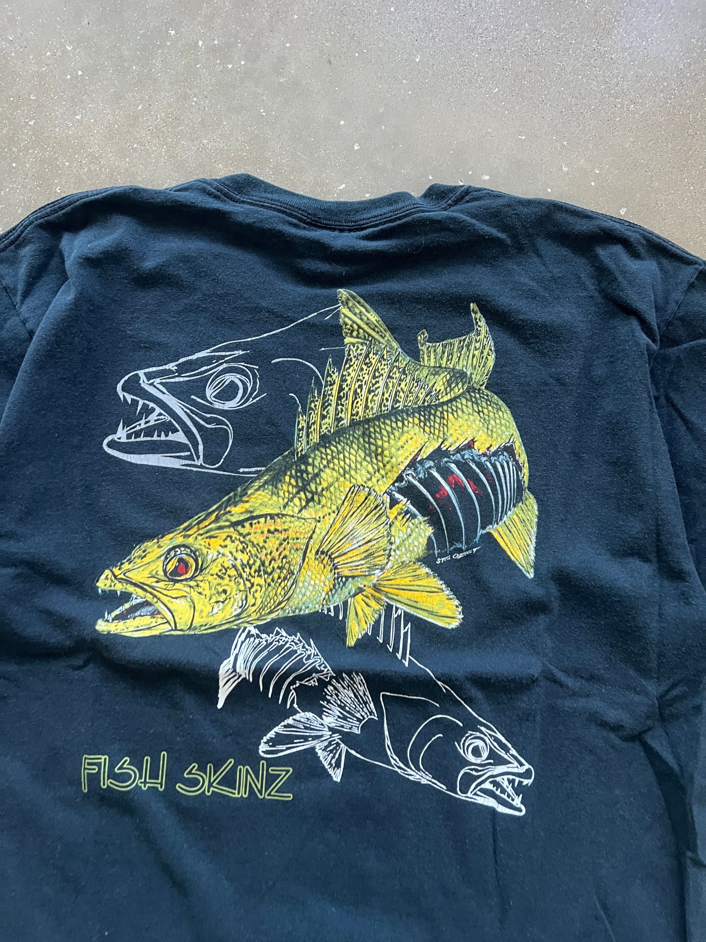 Vintage Navy Blue Fishing Shirt - L
