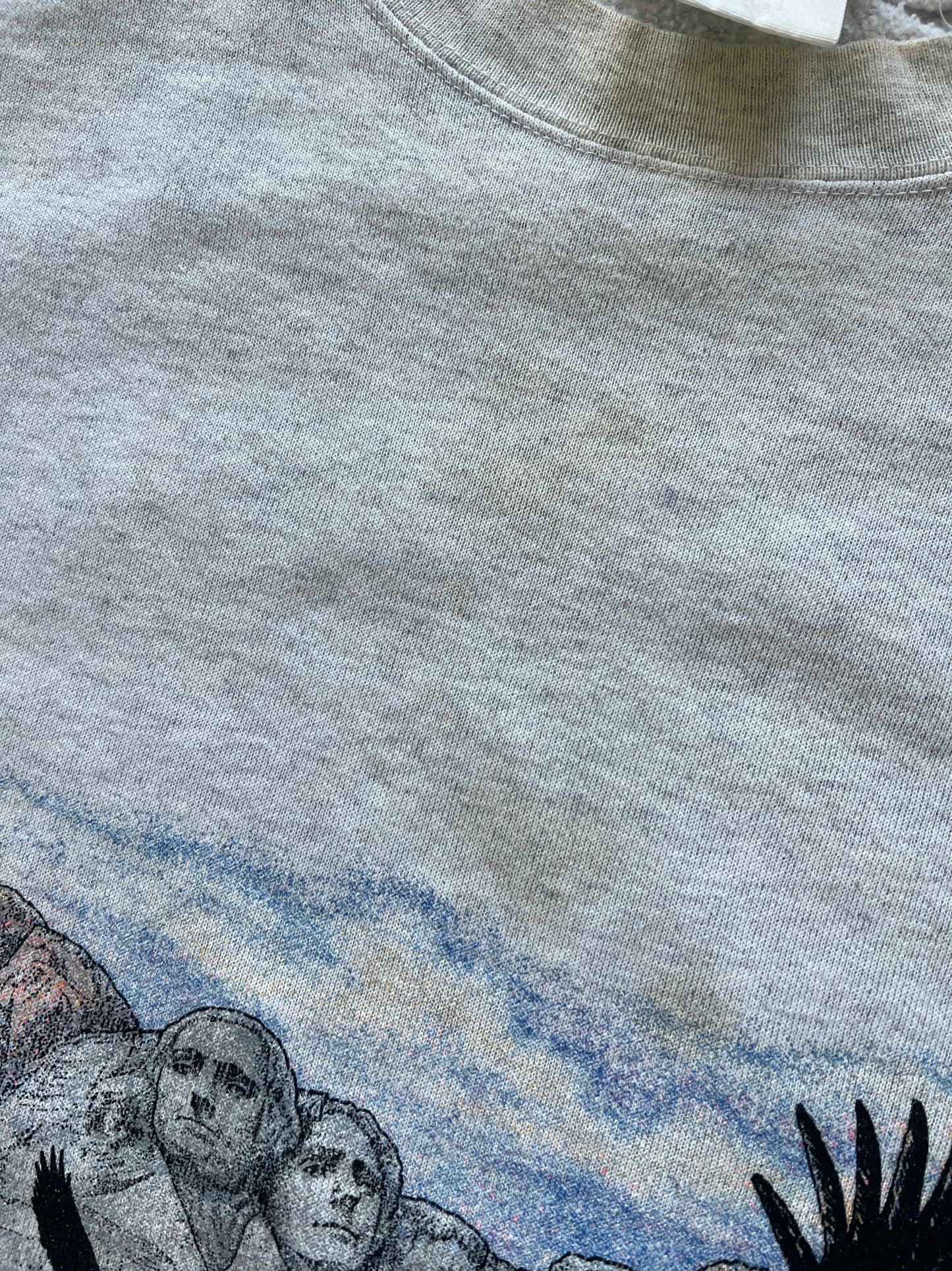 Vintage White Mt Rushmore Crew - L
