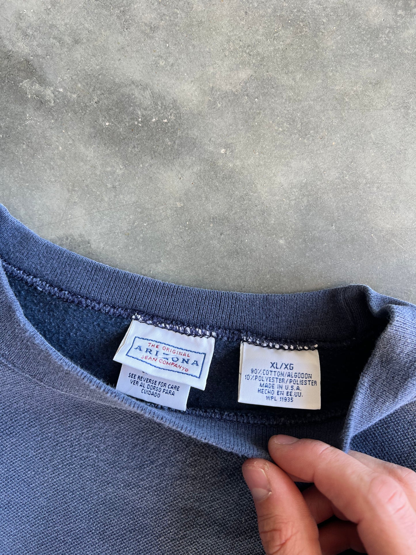 Vintage Midnight Blue Arizona Crew - L