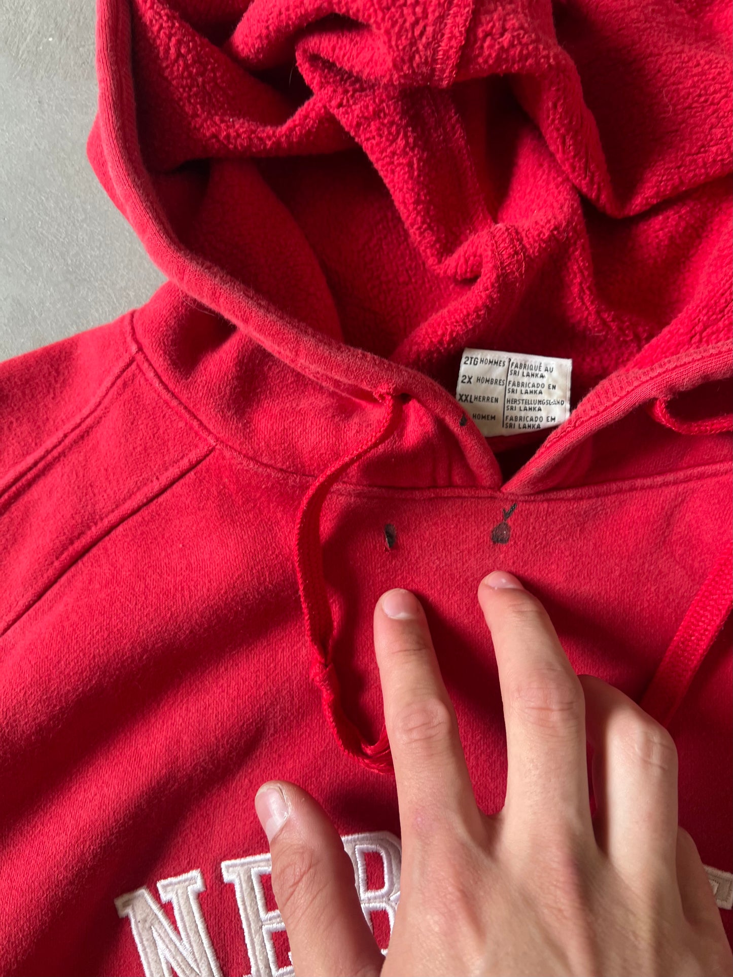 Vintage Red Nebraska Huskers Hoodie - XXL