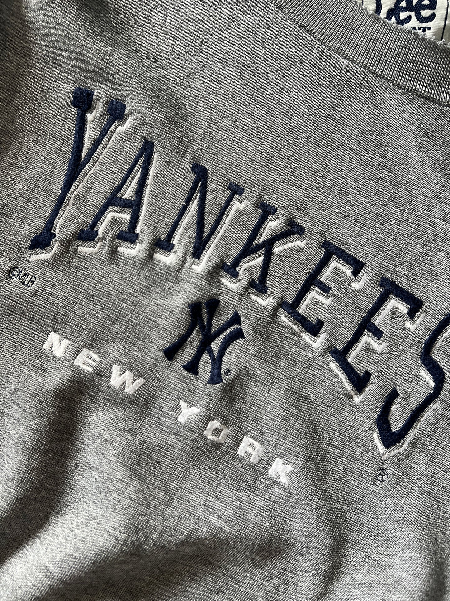 Vintage Grey Yankees Spellout Crew - XL/XXL