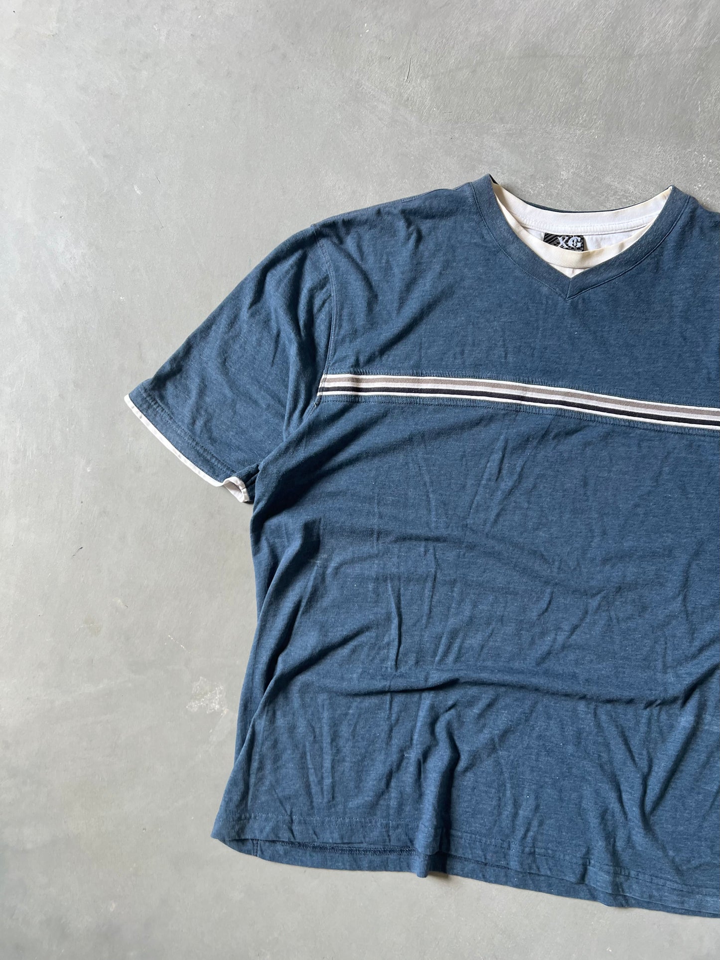 Vintage Blue Stripped Shirt - XXL