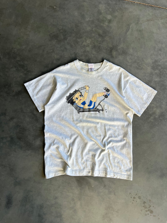 Vintage White Betty Boop Gym Shirt - XL