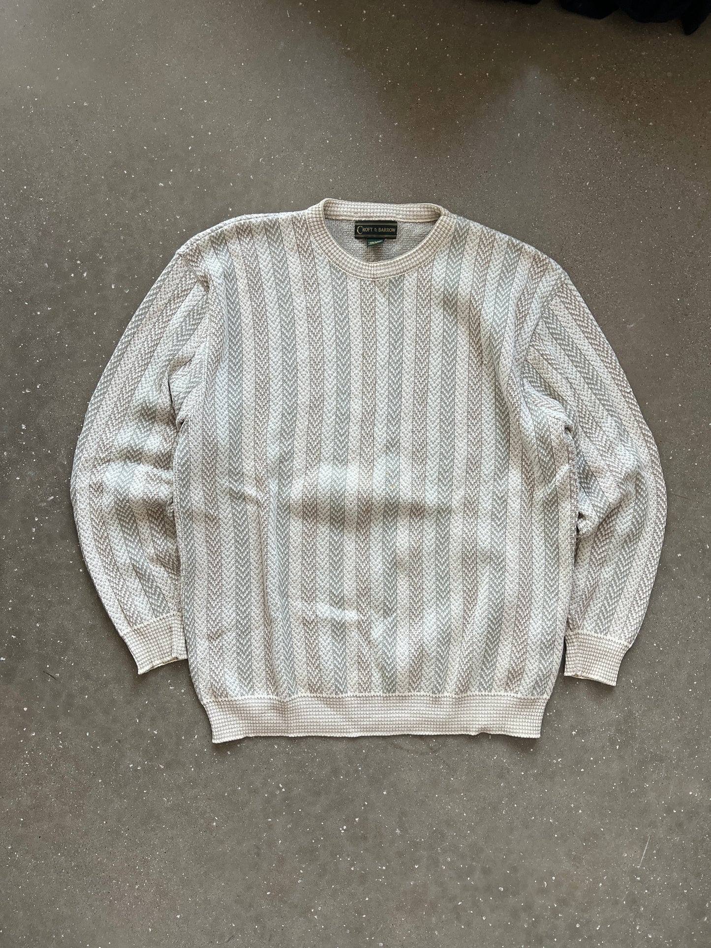 Vintage White Cable Knit Sweater - LT