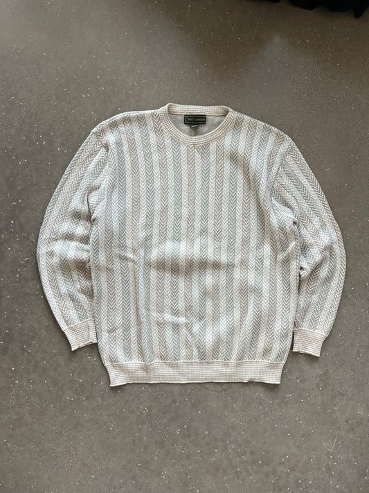 Vintage White Cable Knit Sweater - LT