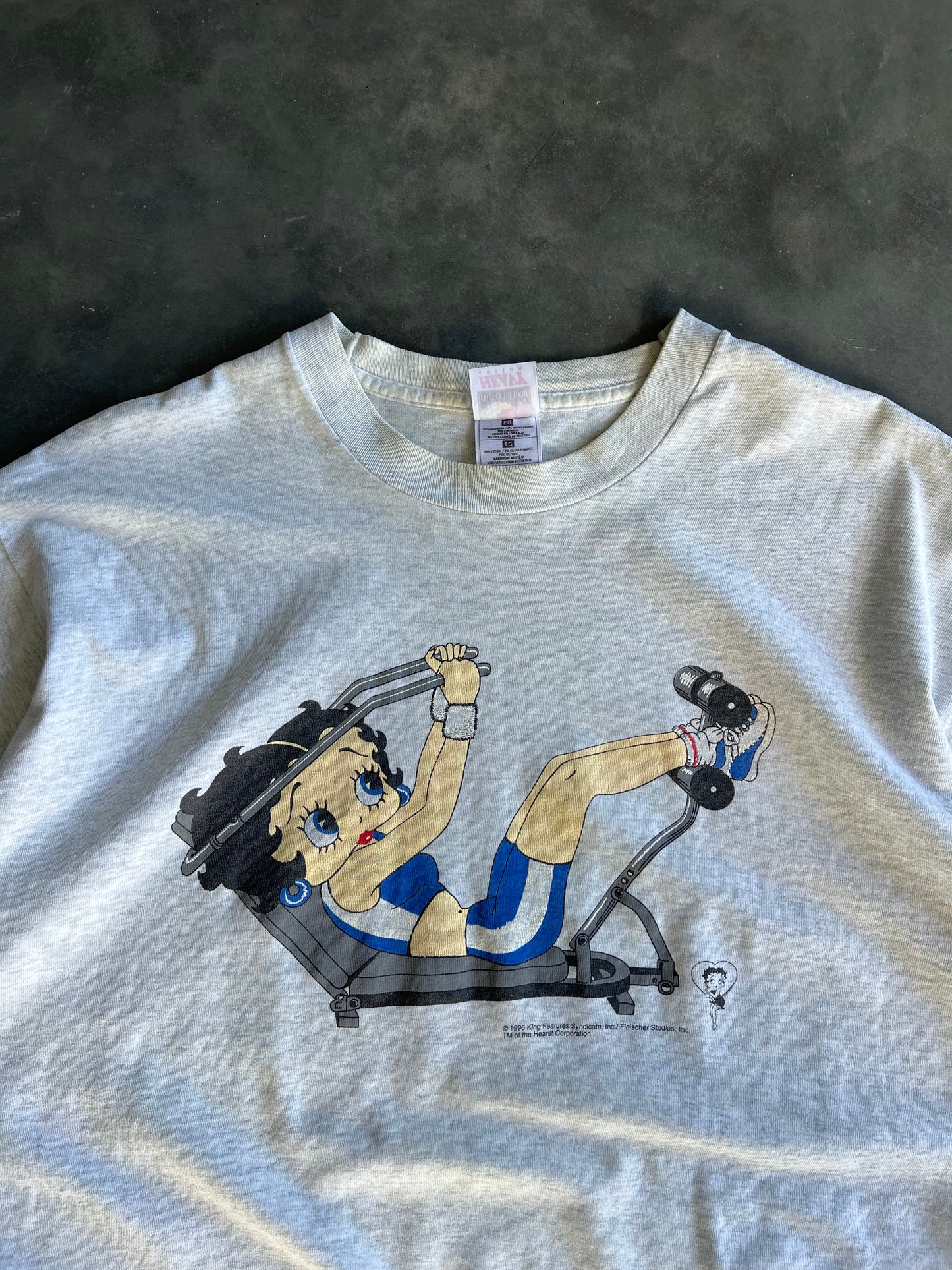 Vintage White Betty Boop Gym Shirt - XL