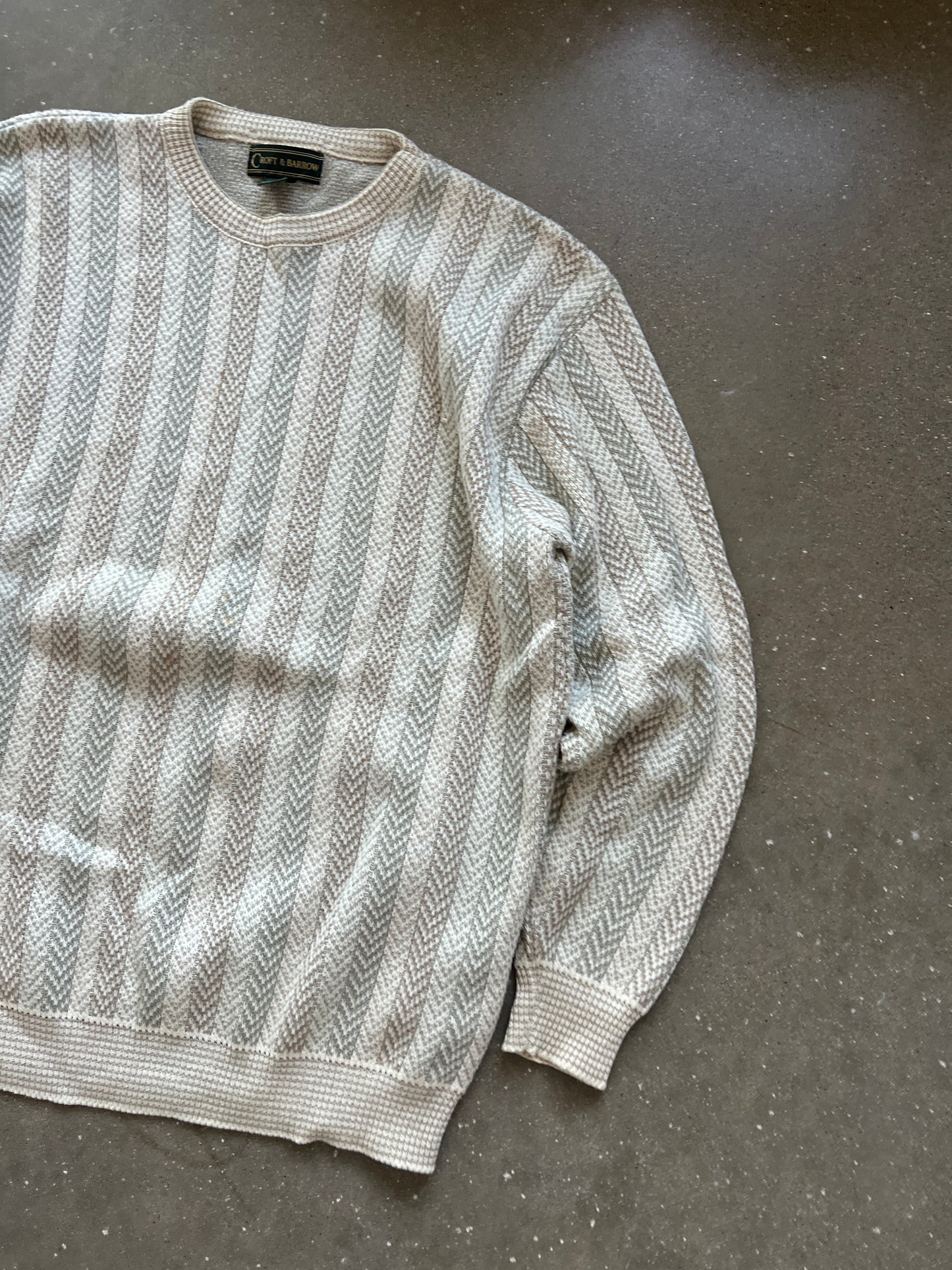 Vintage White Cable Knit Sweater - LT