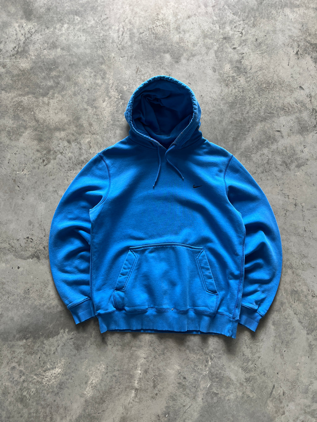 Vintage Blue Nike Swoosh Hoodie - L