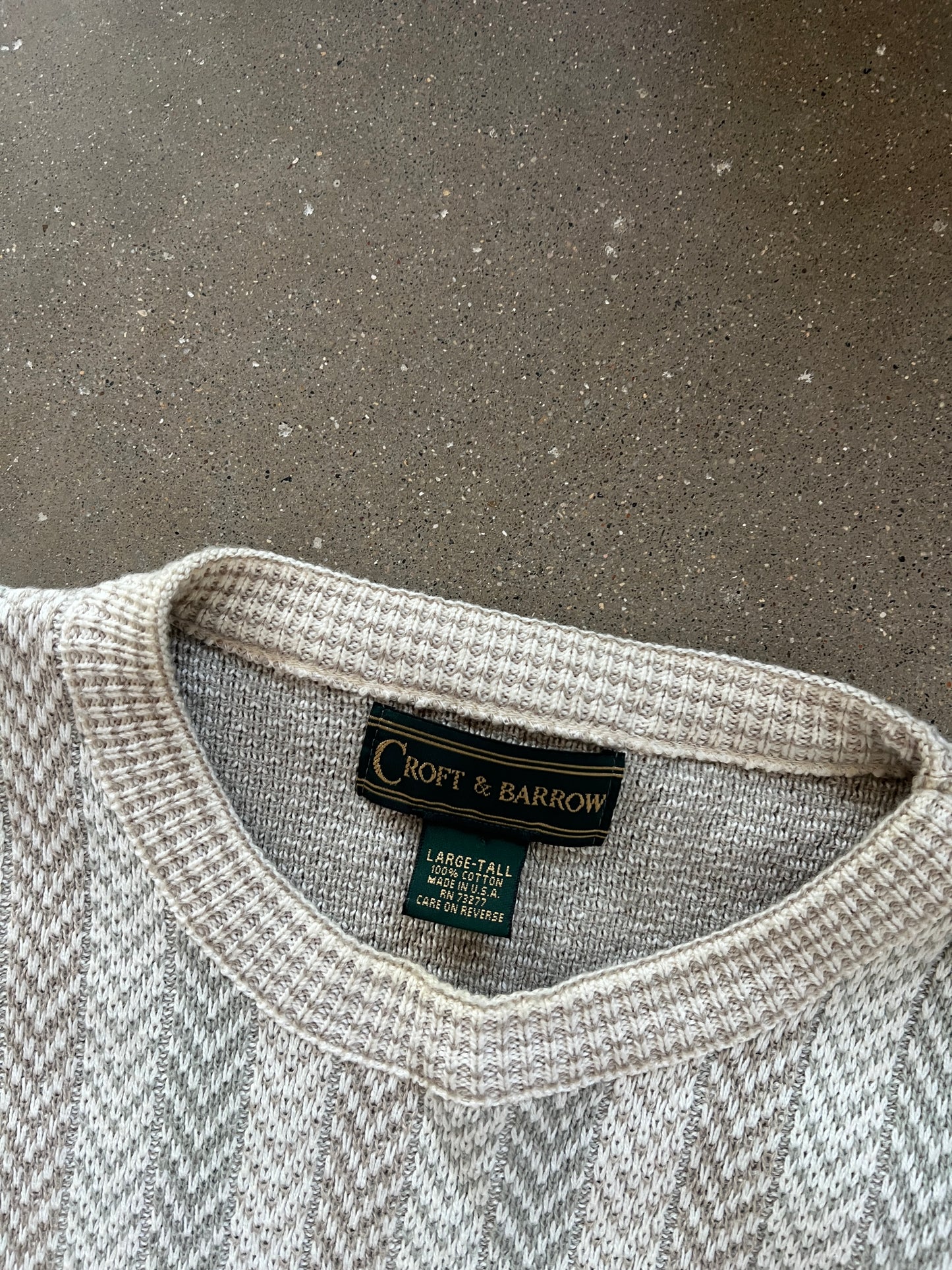 Vintage White Cable Knit Sweater - LT