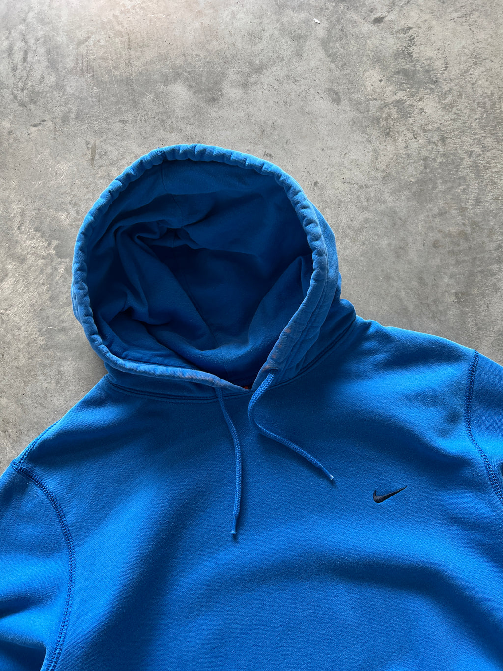 Vintage Blue Nike Swoosh Hoodie - L