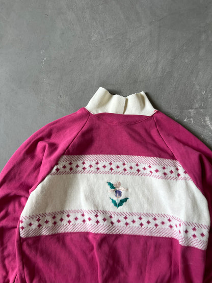 Vintage Pink Grandma Tulip Crew - M