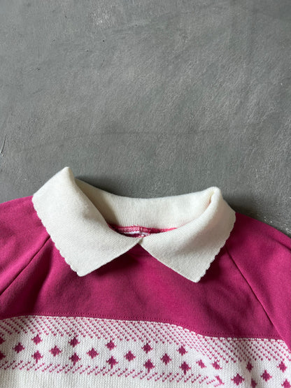 Vintage Pink Grandma Tulip Crew - M