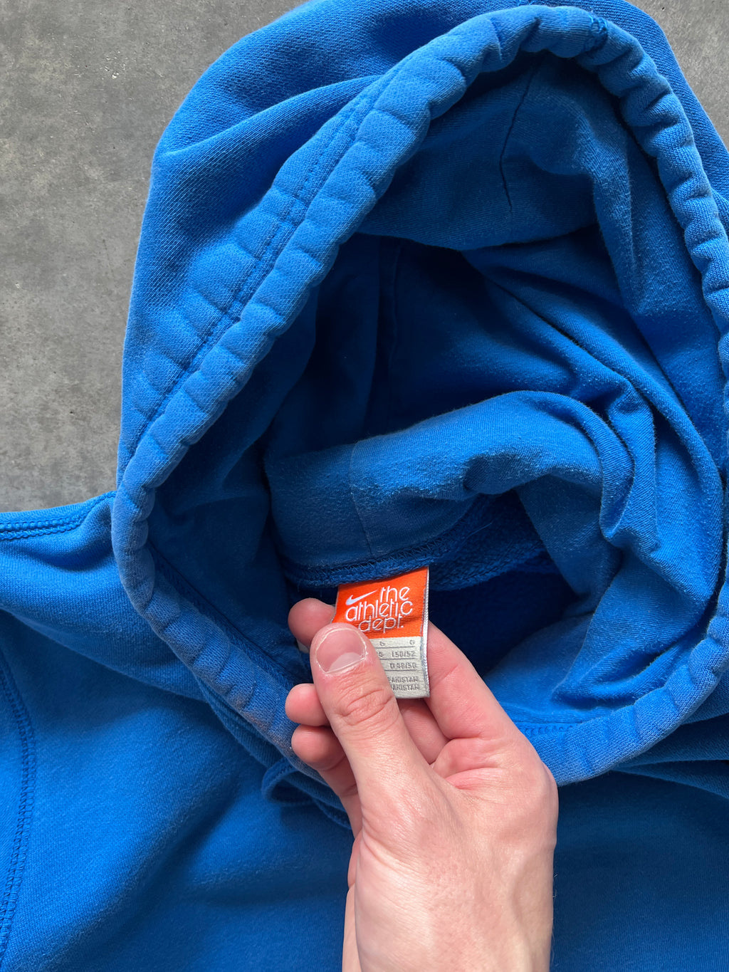 Vintage Blue Nike Swoosh Hoodie - L