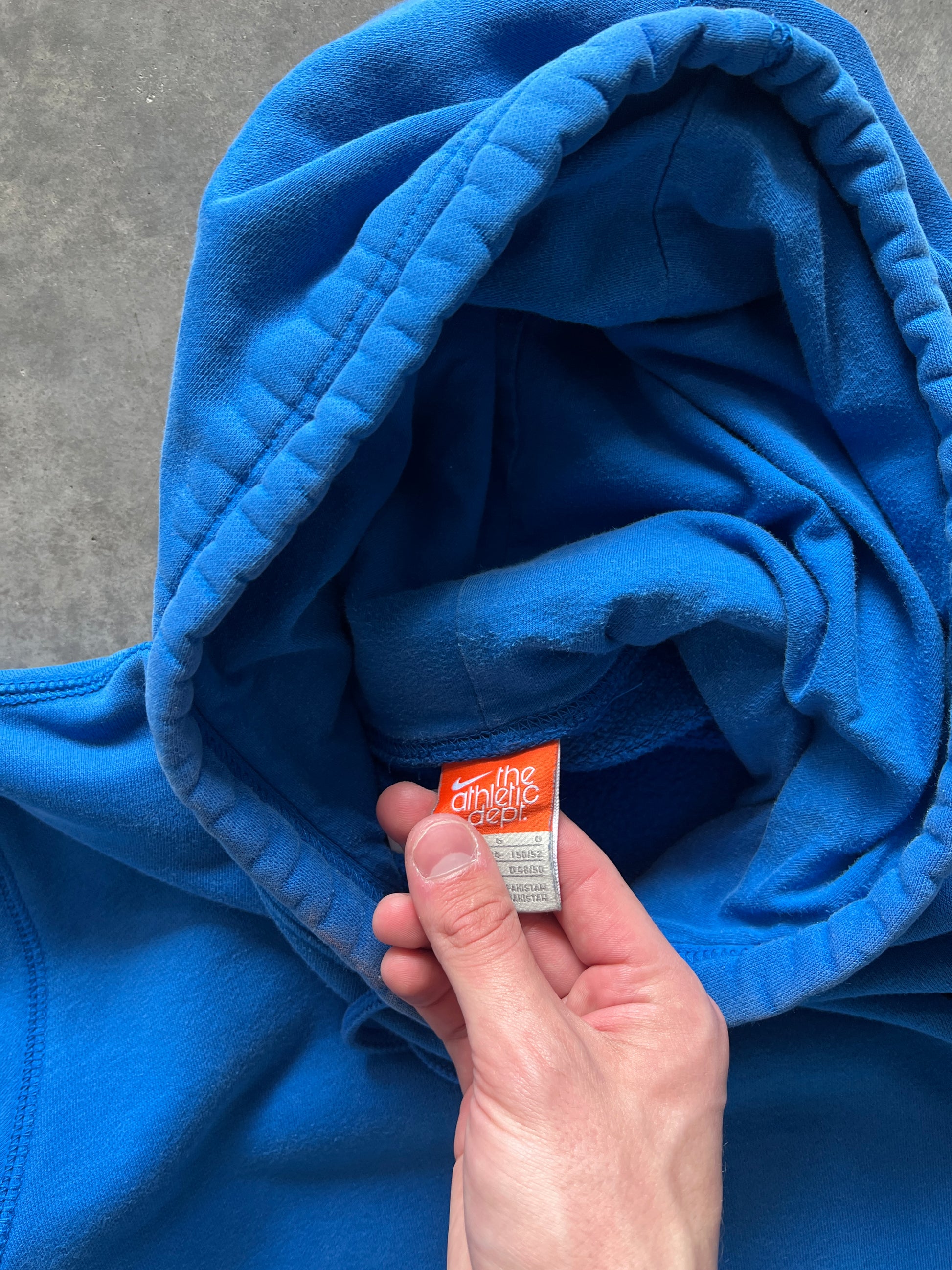Vintage Blue Nike Swoosh Hoodie - L