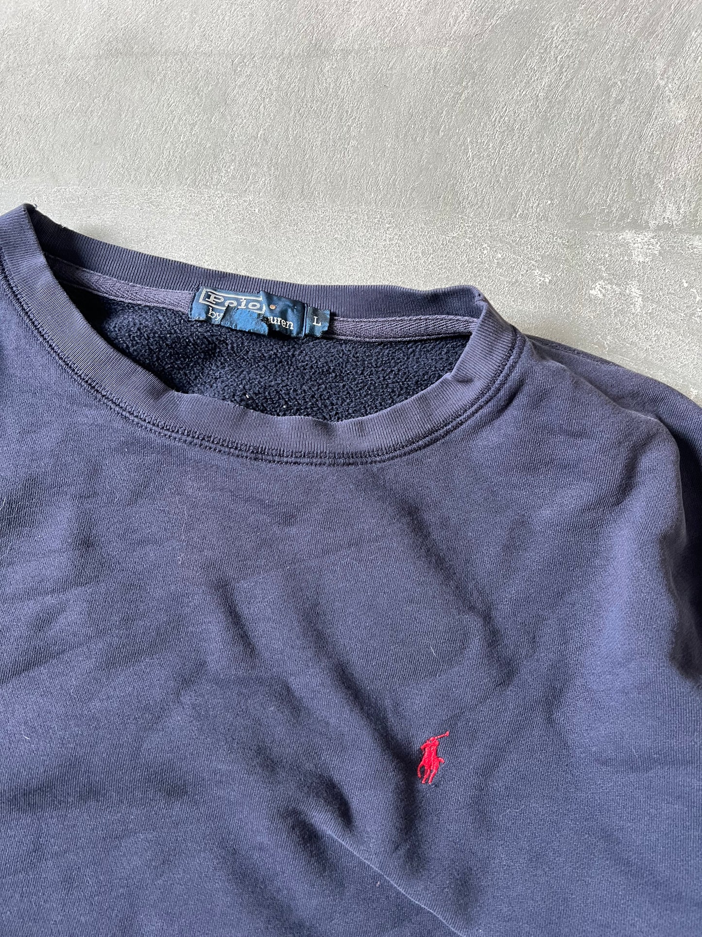 Vintage Navy Blue Polo Crew - L