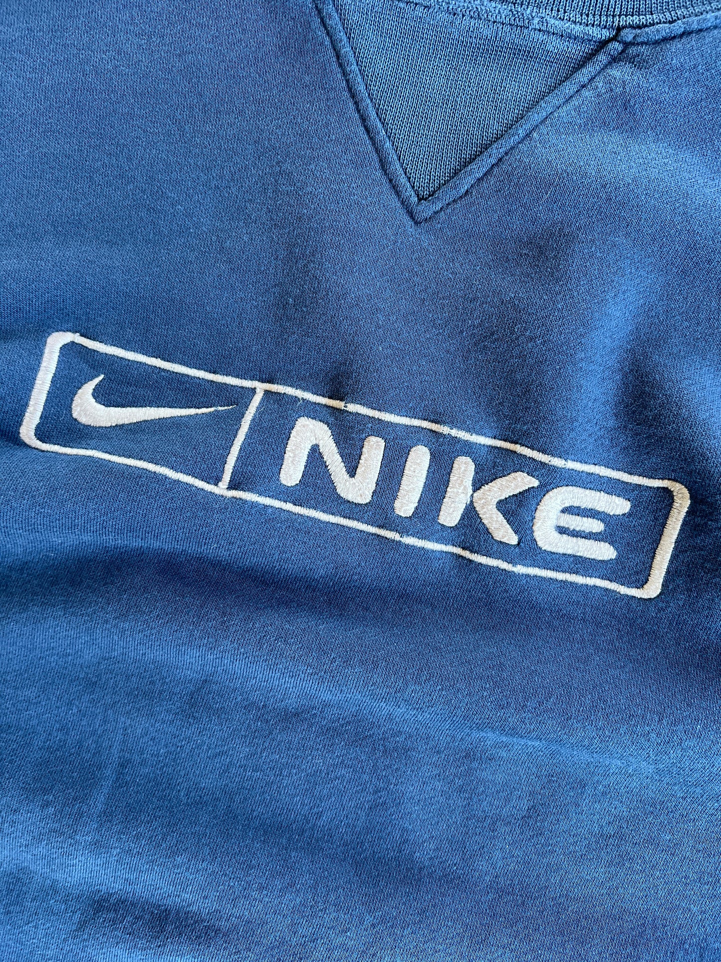 Vintage Blue Nike Spellout Crew - XL