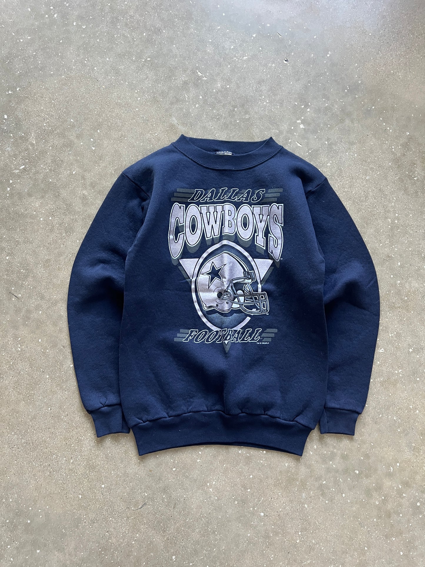 Vintage Navy Blue Dallas Cowboys Crew - YXS