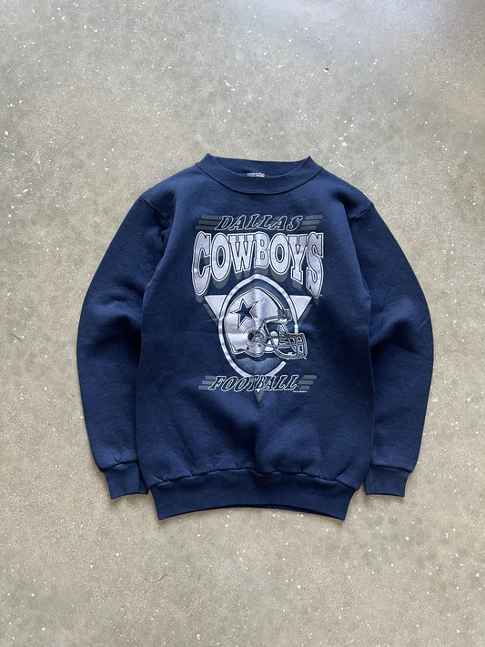 Vintage Navy Blue Dallas Cowboys Crew - YXS