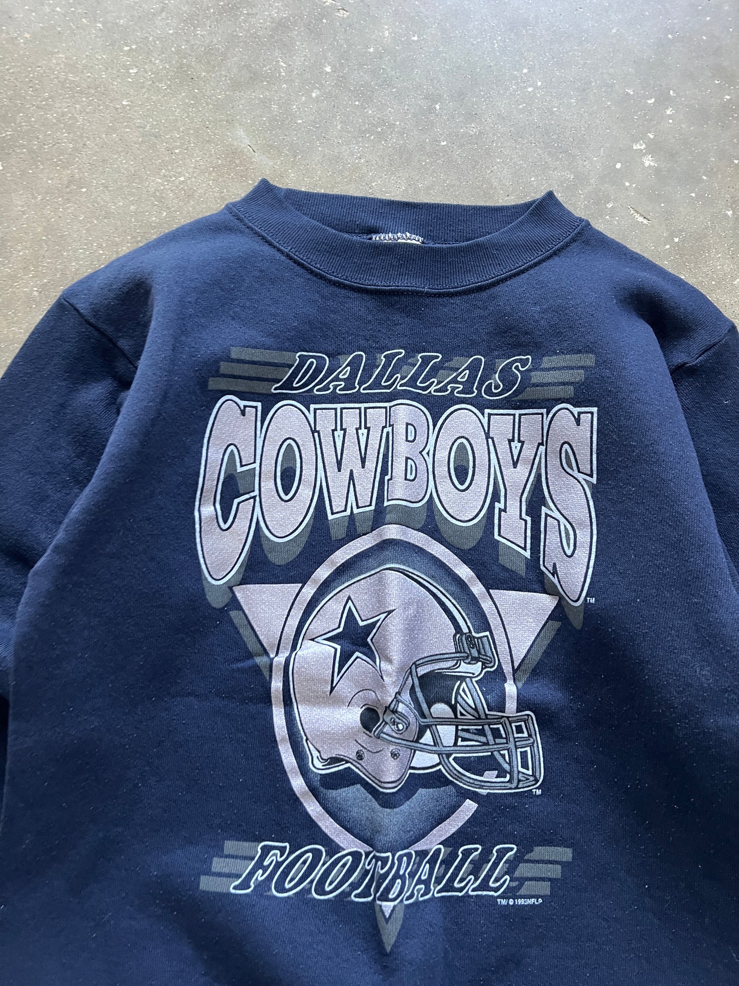 Vintage Navy Blue Dallas Cowboys Crew - YXS