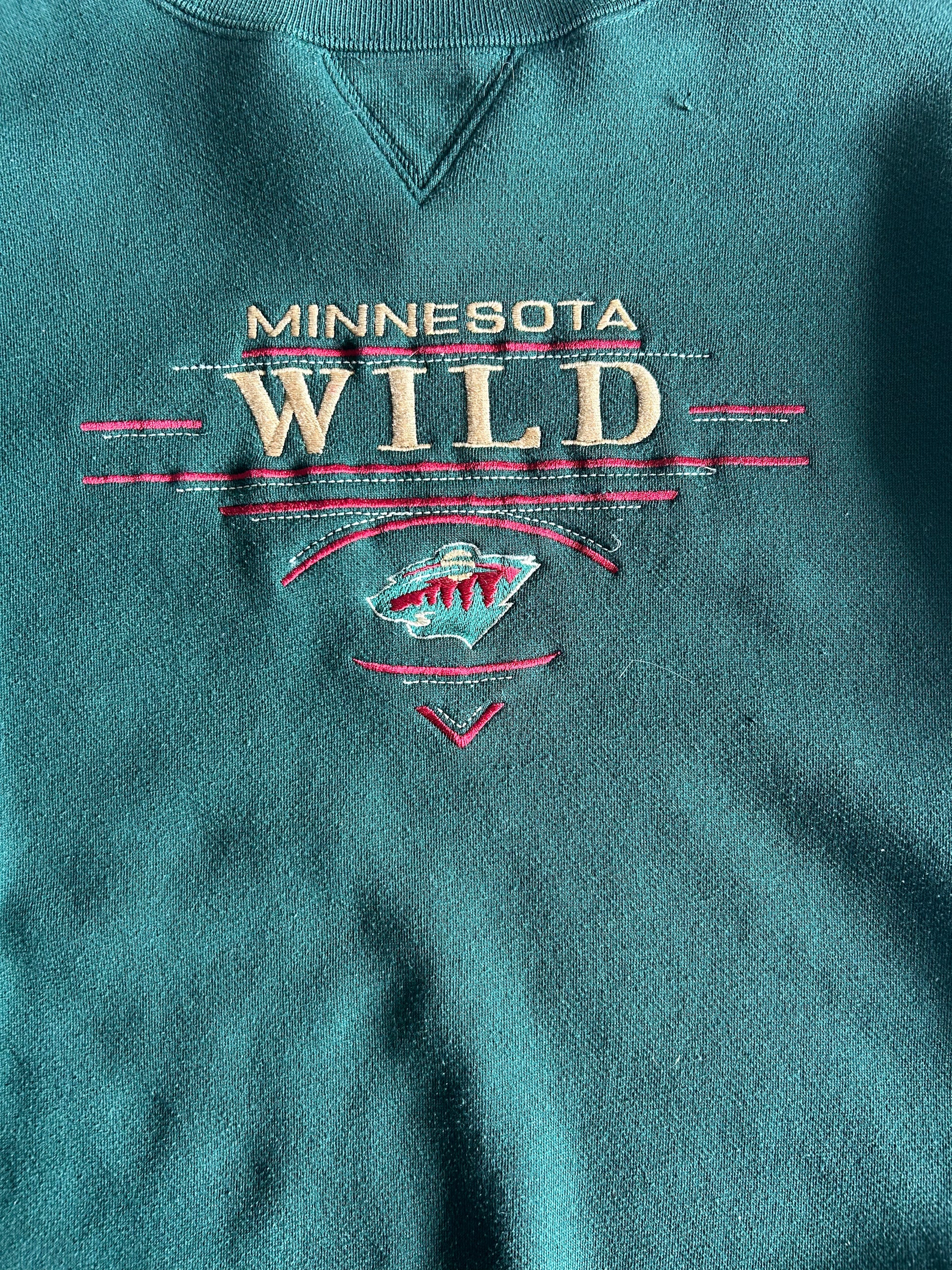Vintage Green Minnesota Wild Crew - L