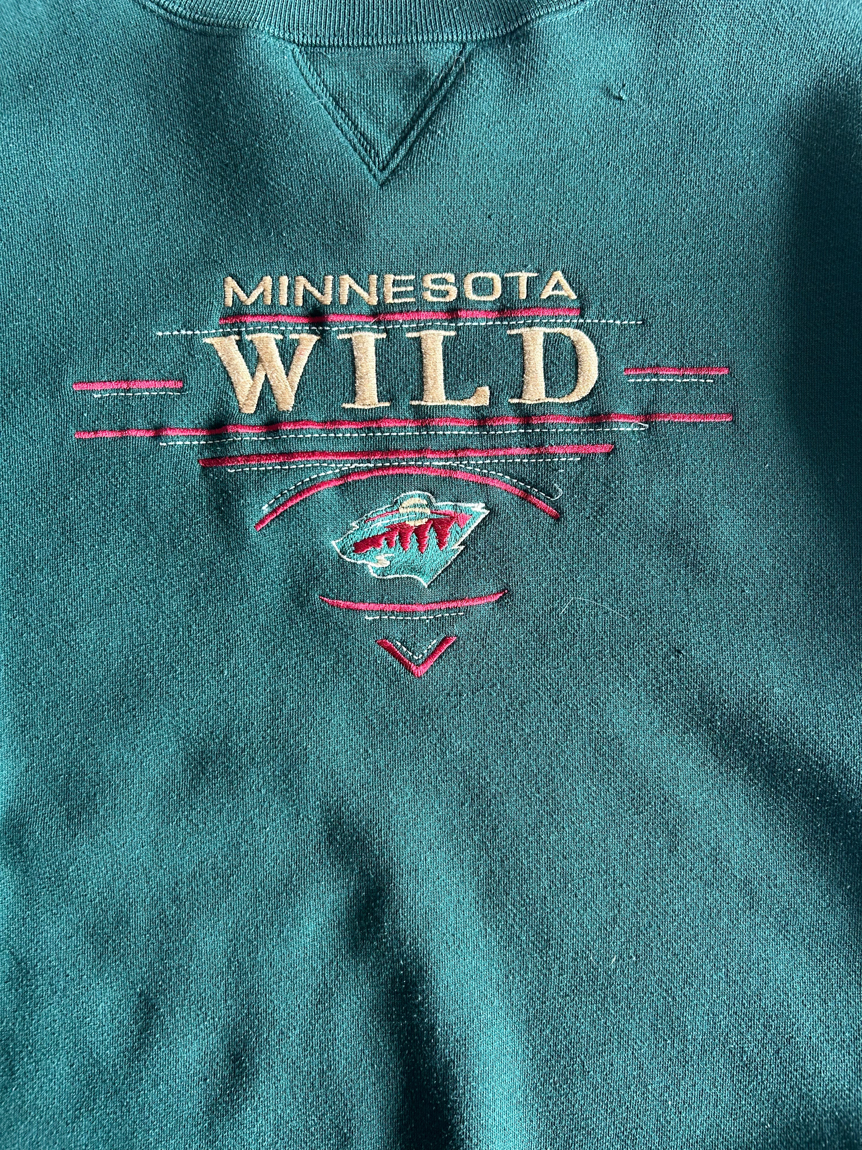 Vintage Green Minnesota Wild Crew - L