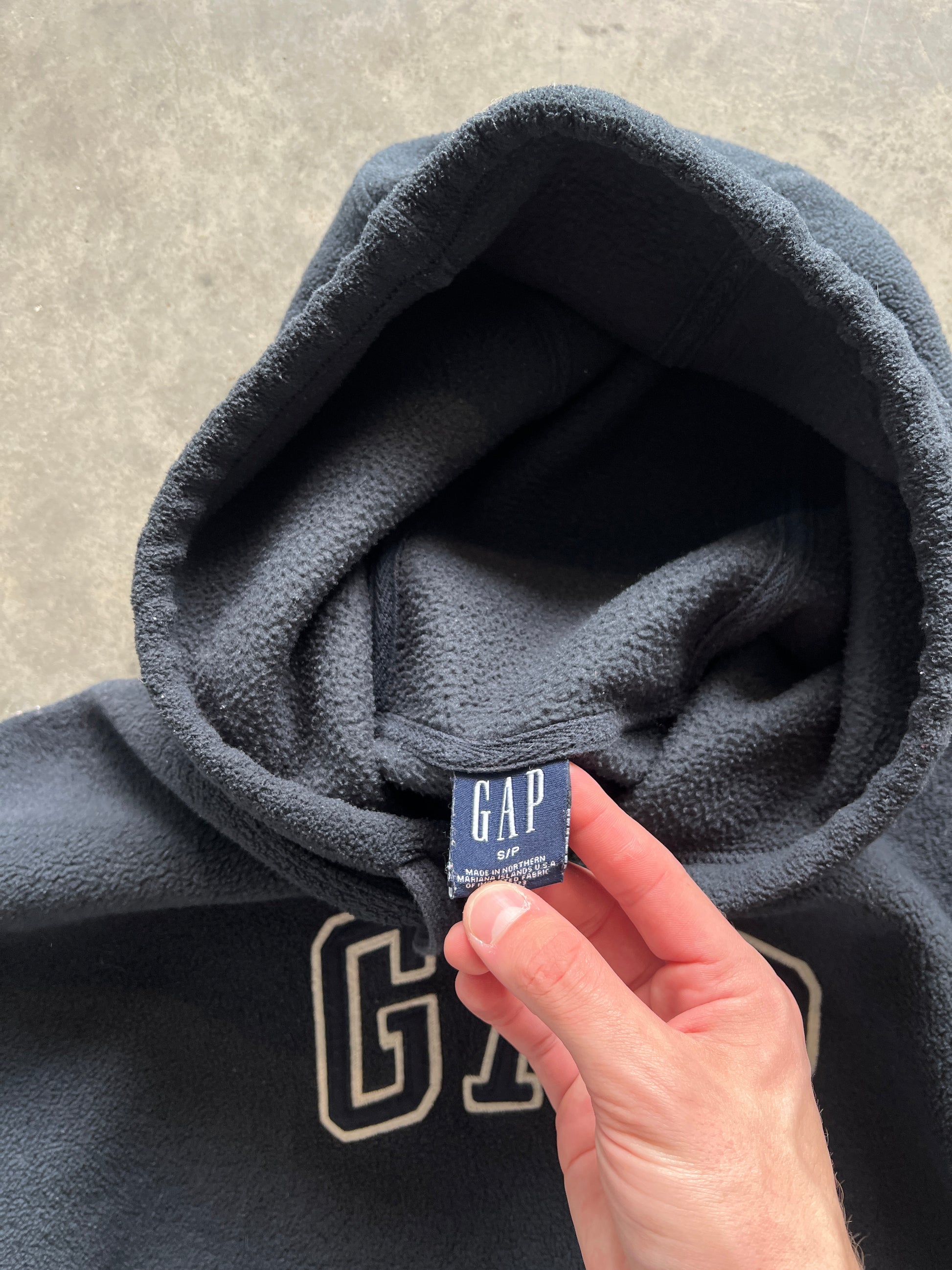 Vintage Black Gap Fleece Hoodie - S