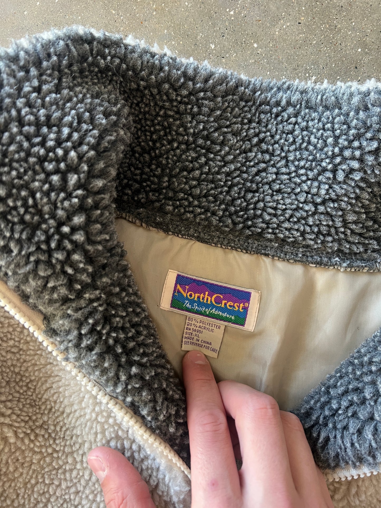 Vintage Cream North Crest Fleece Jacket - XL