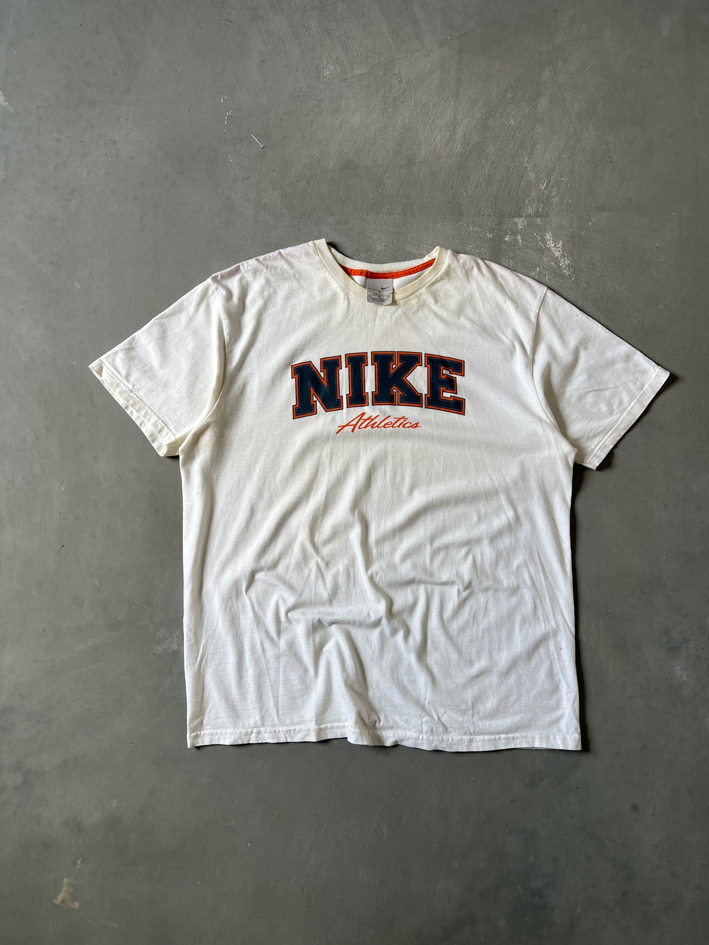 Vintage White Nike Spellout Shirt - XL