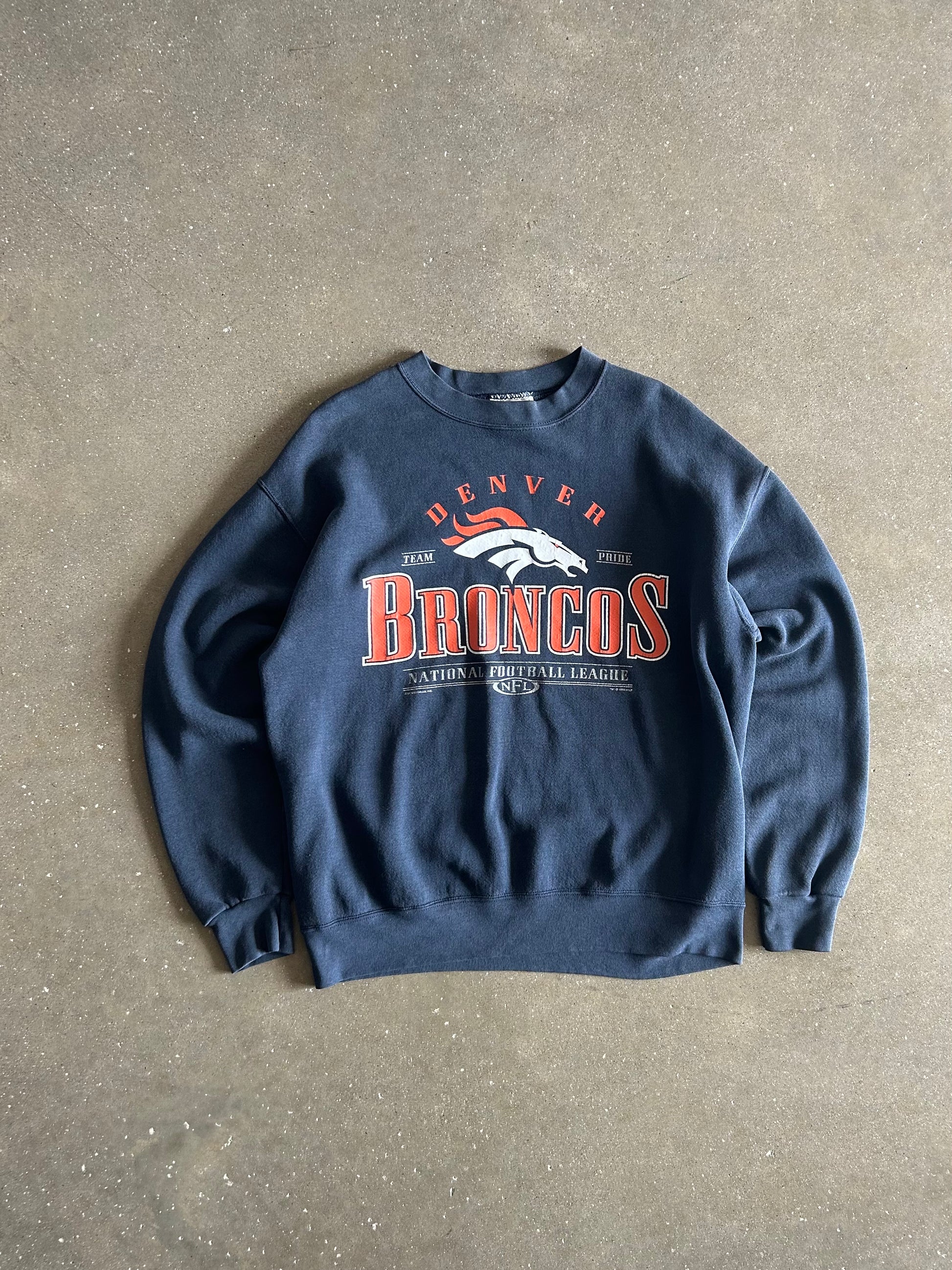 Vintage Navy Blue Broncos Crew - L