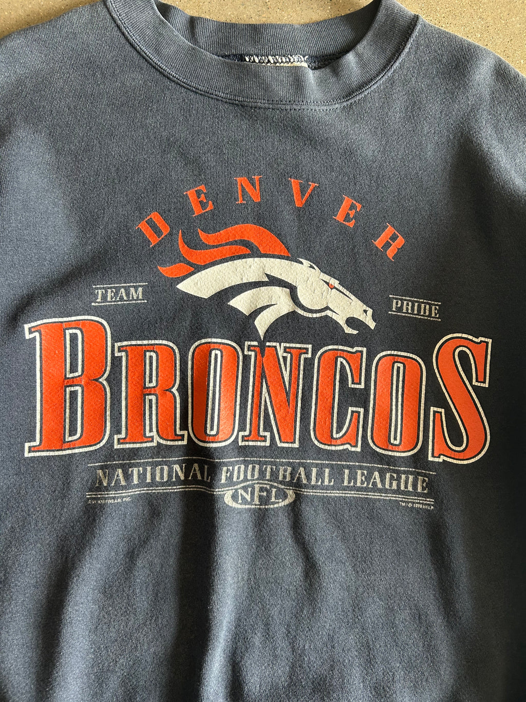 Vintage Navy Blue Broncos Crew - L