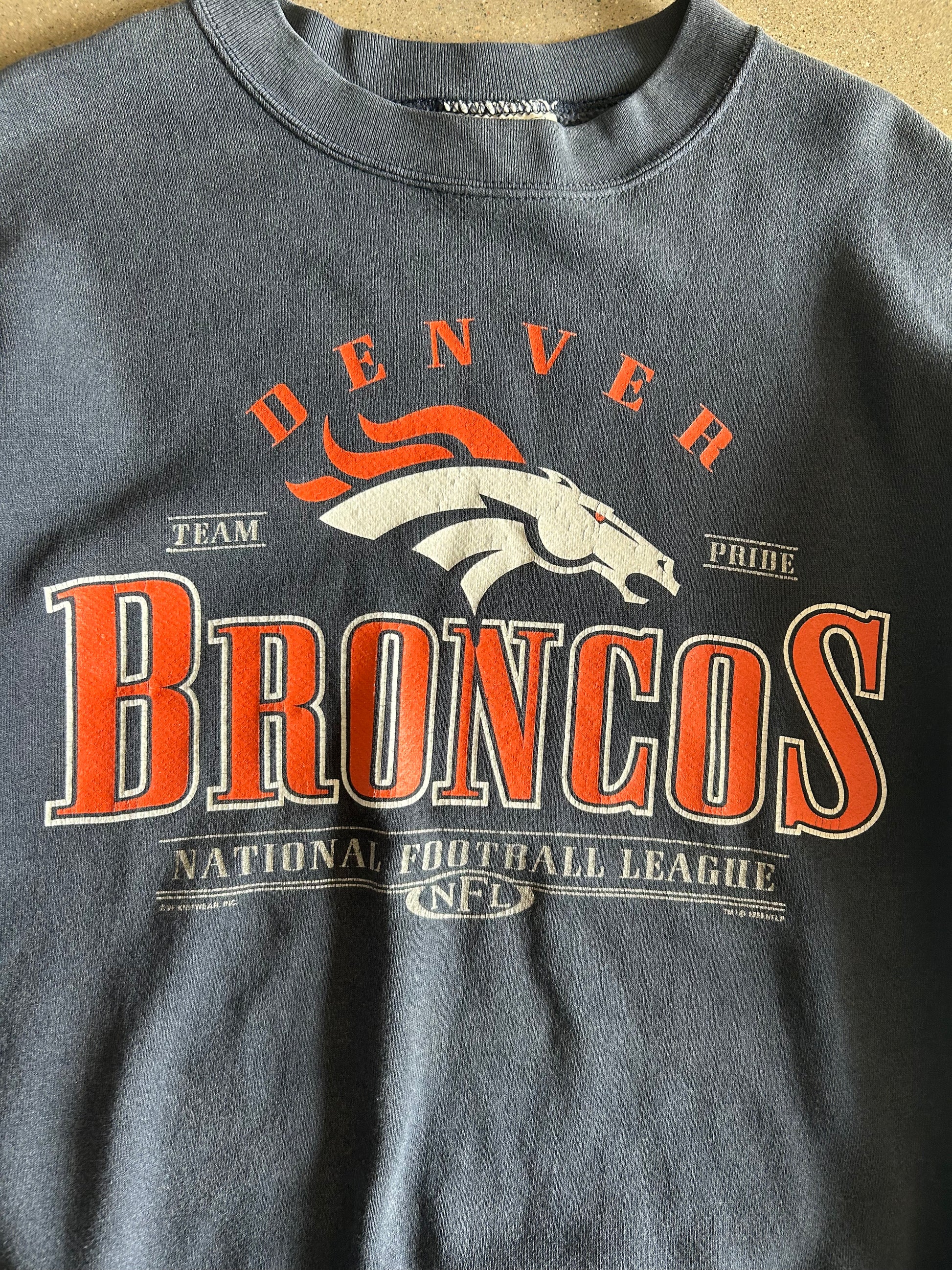 Vintage Navy Blue Broncos Crew - L
