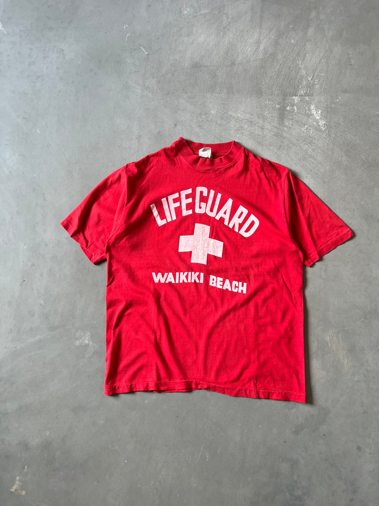Vintage Red Lifeguard Wakiki Beach Shirt - M
