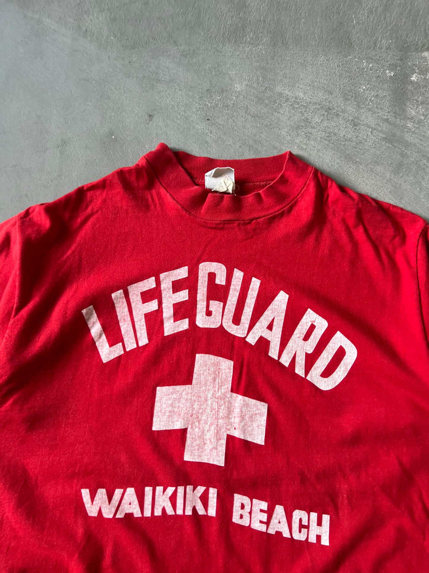 Vintage Red Lifeguard Wakiki Beach Shirt - M