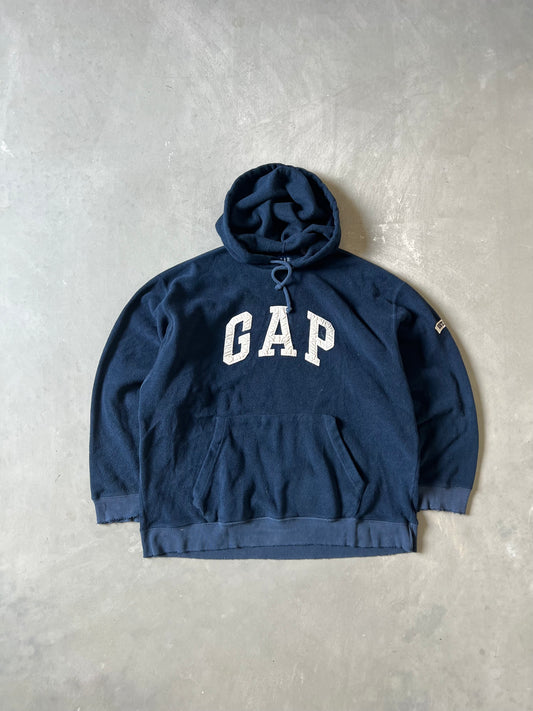 Vintage Navy Blue Gap Fleece Hoodie - L