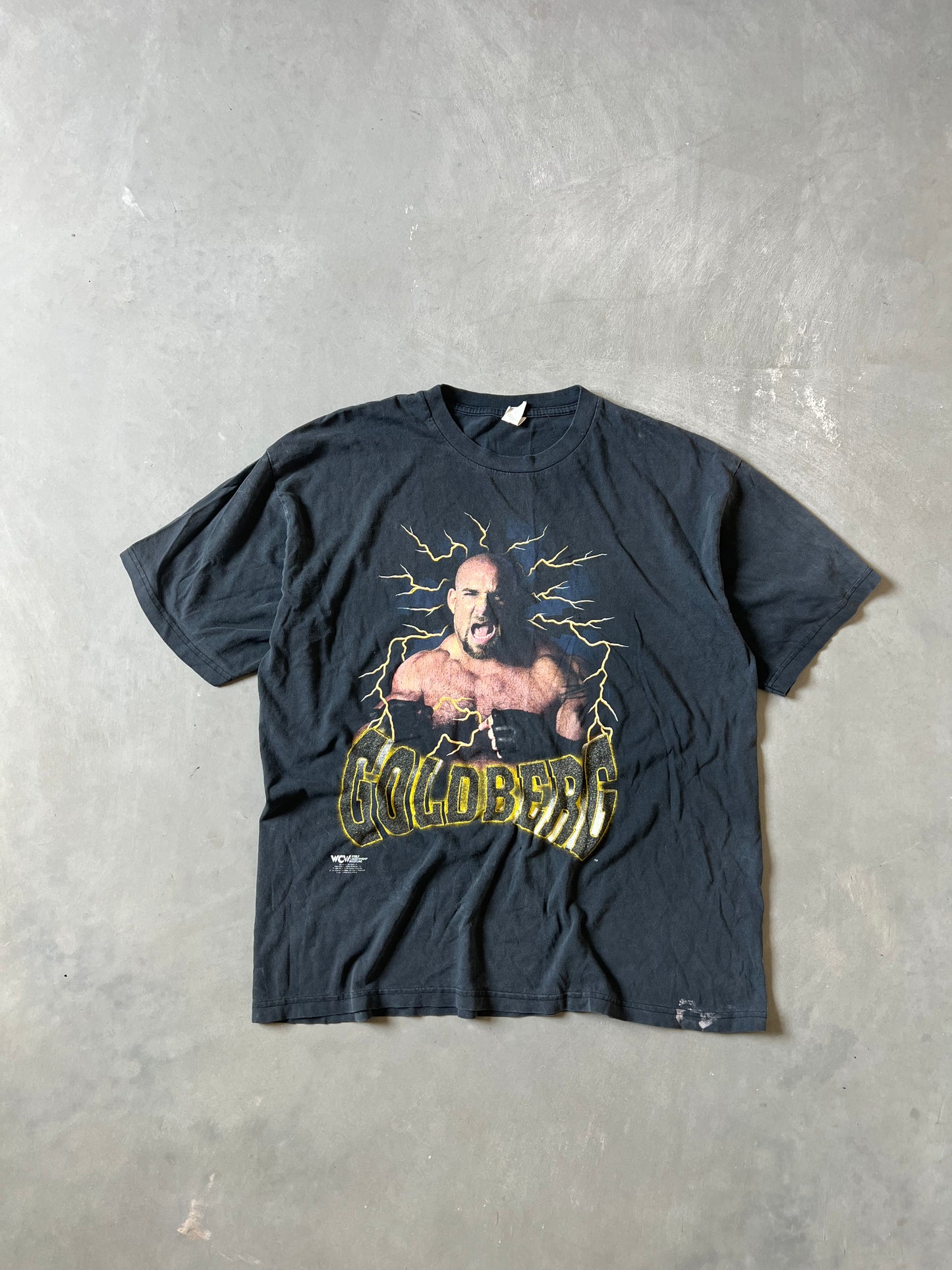 Vintage Faded Black Goldberg Wrestling Shirt - XXL