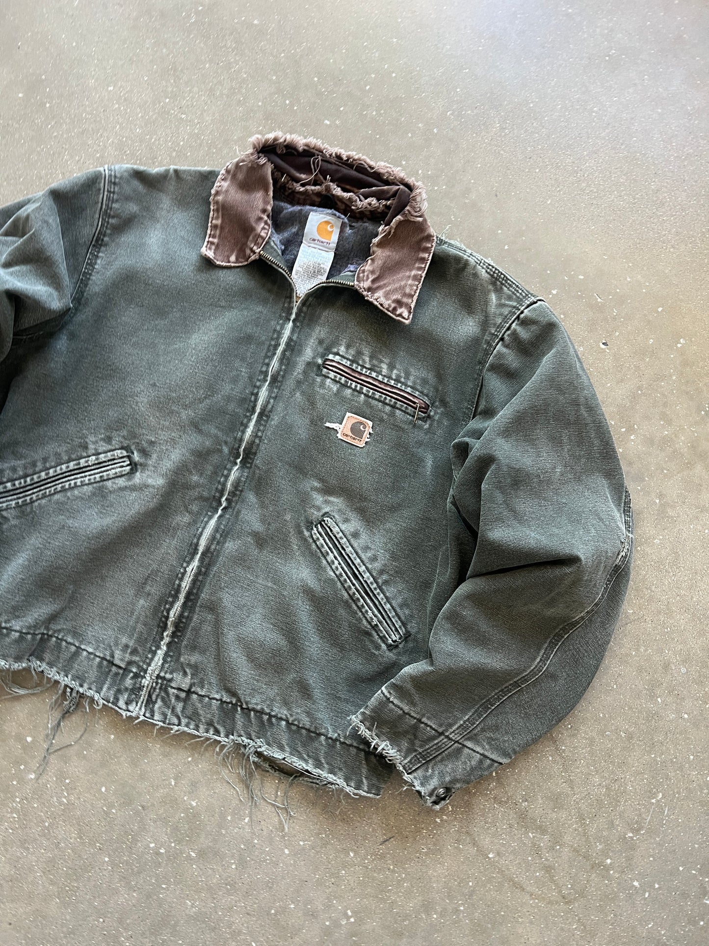 Vintage Faded Green Carhartt Detroit Jacket - L