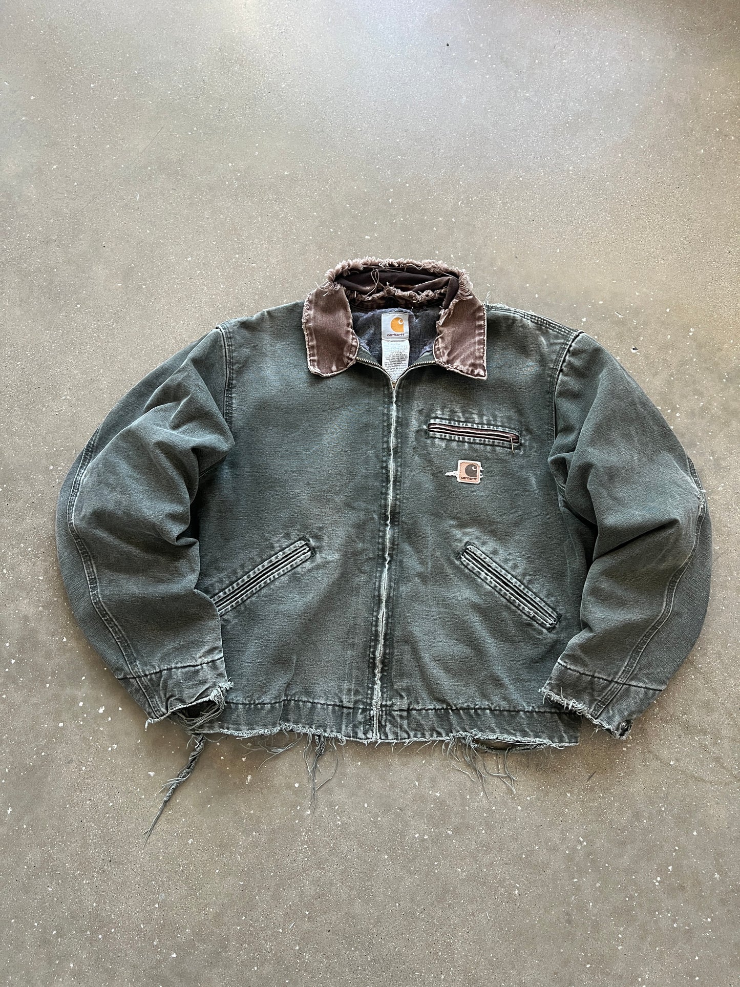 Vintage Faded Green Carhartt Detroit Jacket - L