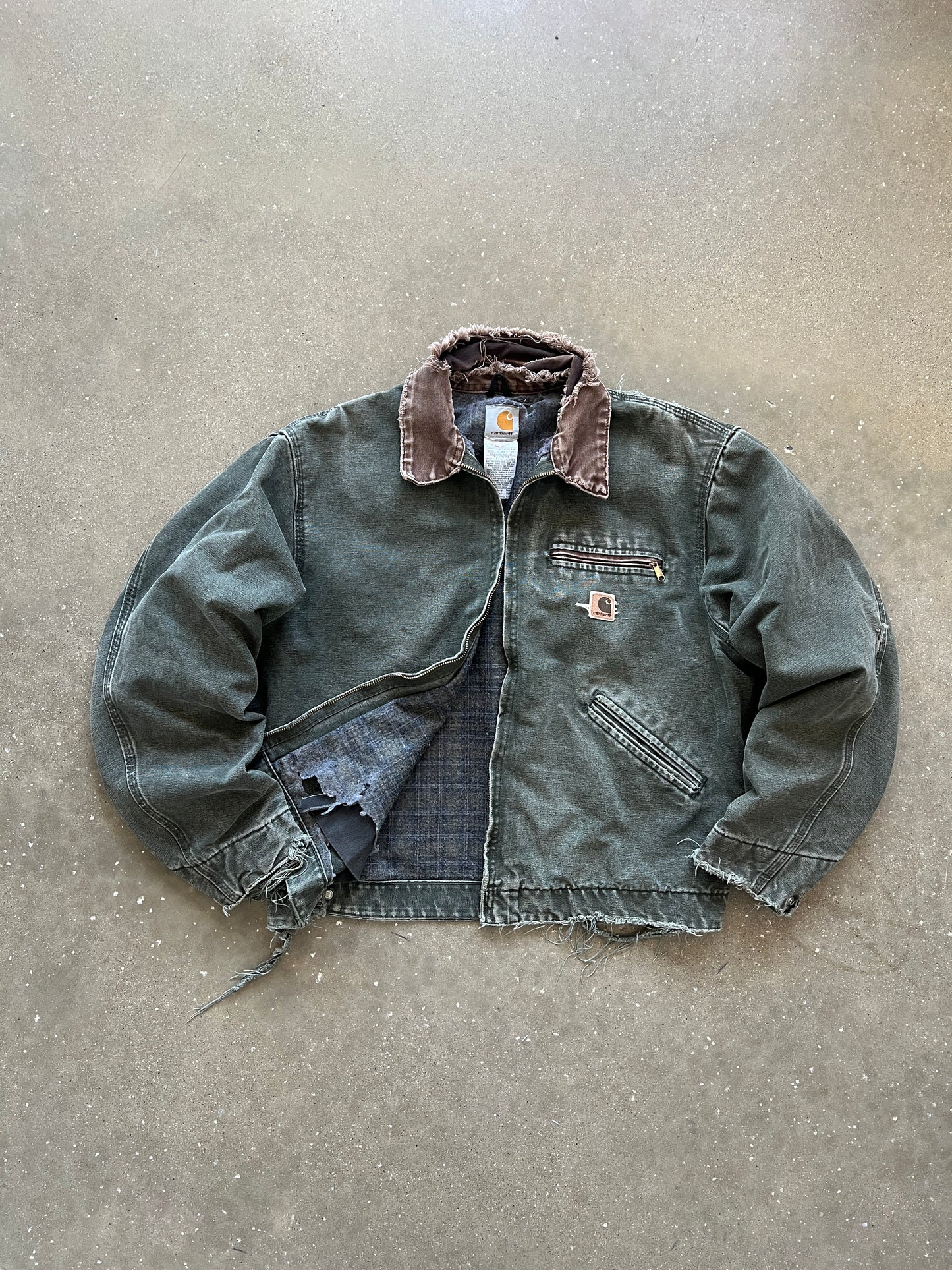 Vintage Faded Green Carhartt Detroit Jacket - L