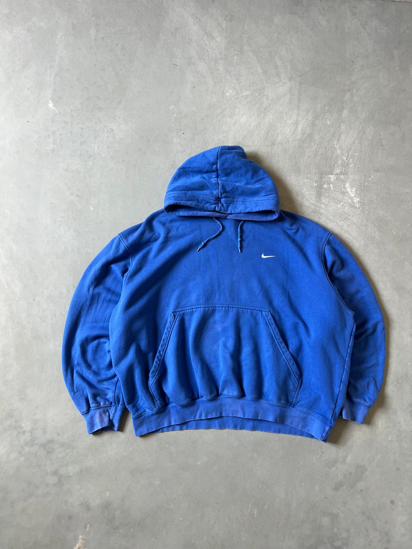Vintage Blue Nike Swoosh Hoodie - L