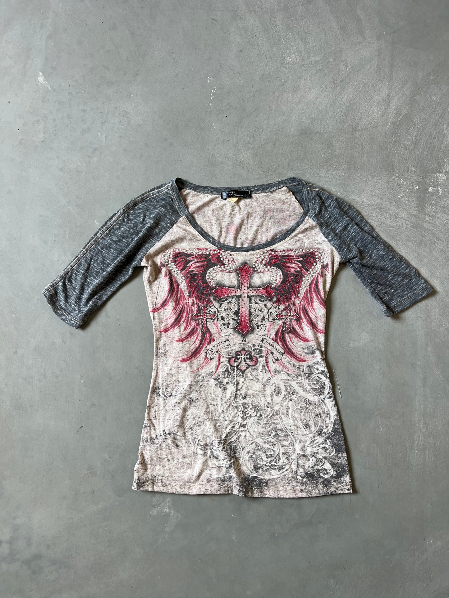 Vintage Y2k Affliction Cross Shirt - S