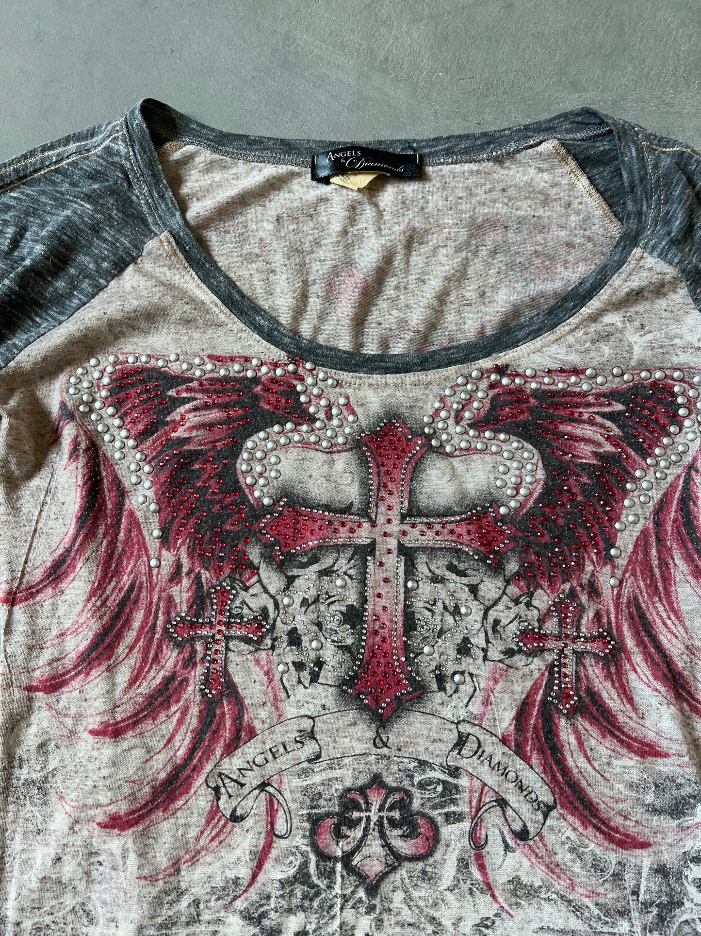 Vintage Y2k Affliction Cross Shirt - S