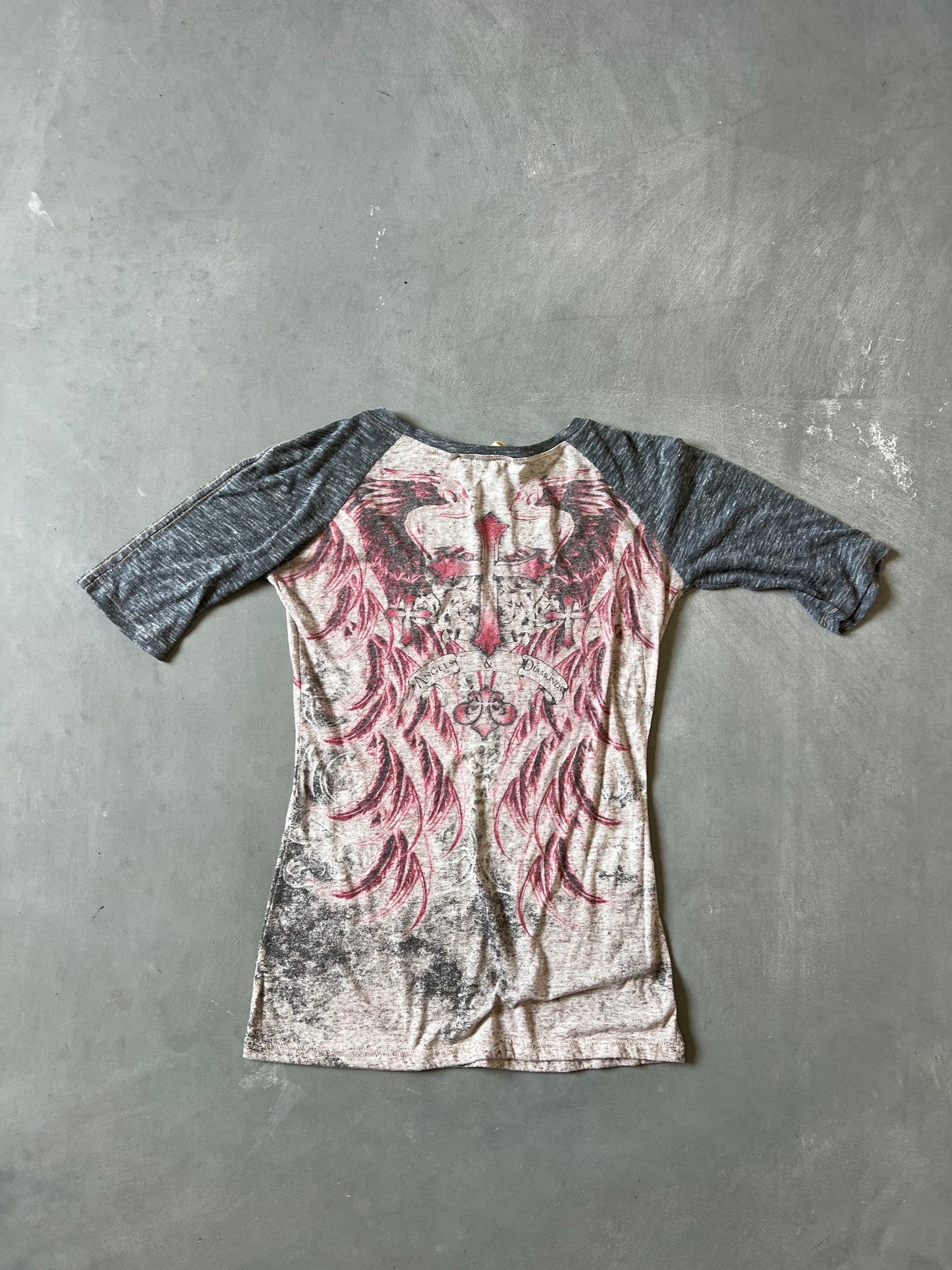 Vintage Y2k Affliction Cross Shirt - S