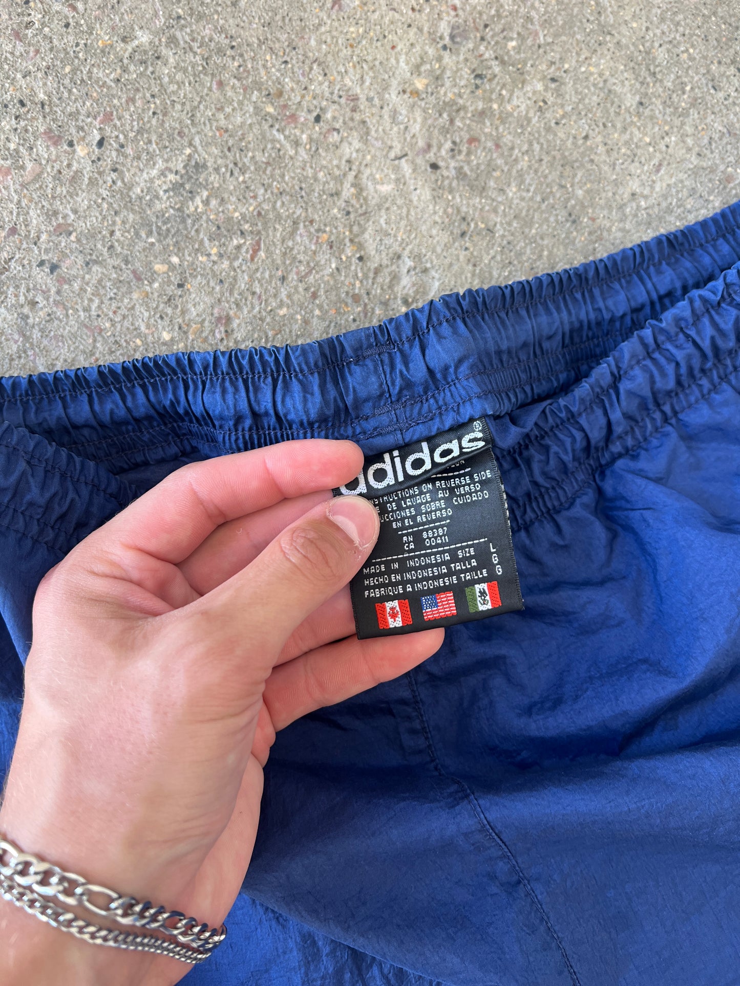 Vintage Blue Adidas Track Pants - L