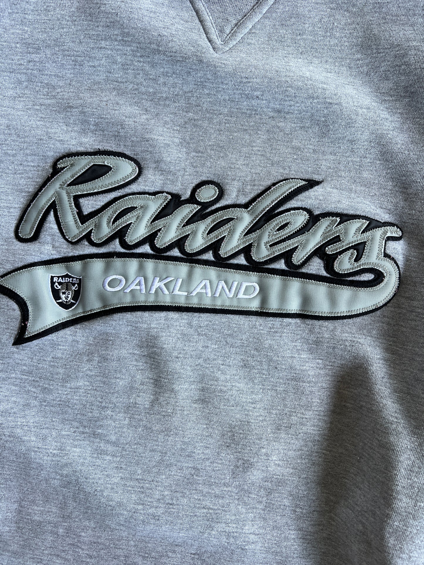 Vintage Grey Oakland Raiders Crew - XL