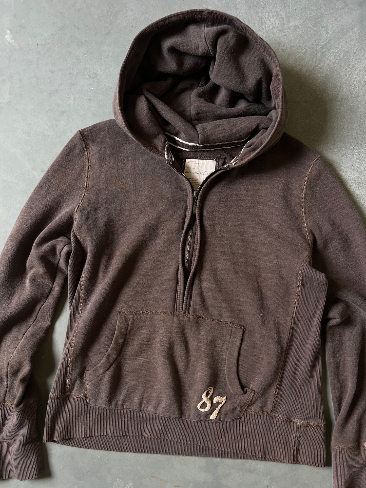 Vintage Brown Y2k Aeropostale Hoodie - XL